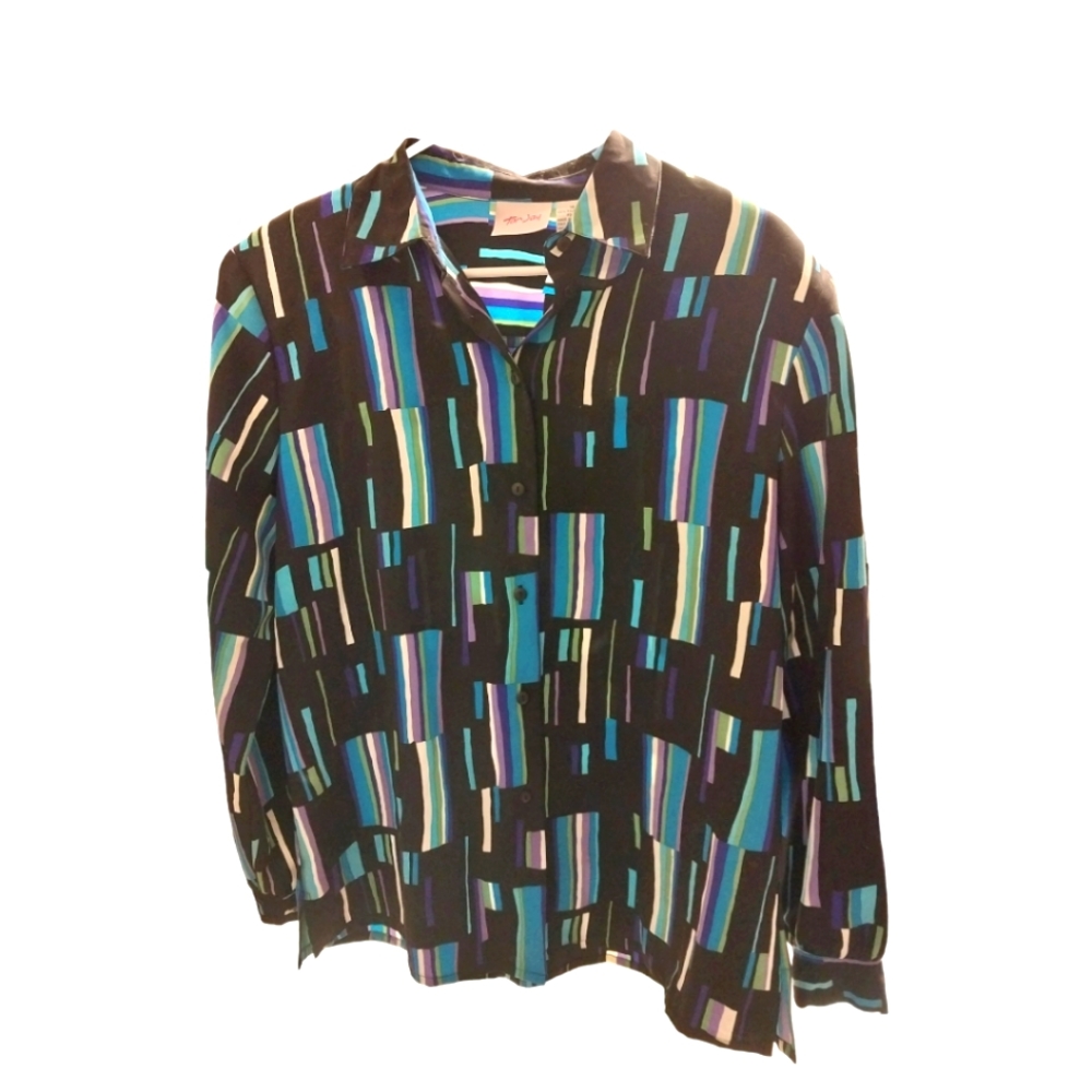 Vintage Tan Jay plus size 14 Women's  blouse. Vibrant!